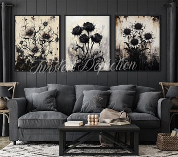 gothic flowers digital art download et