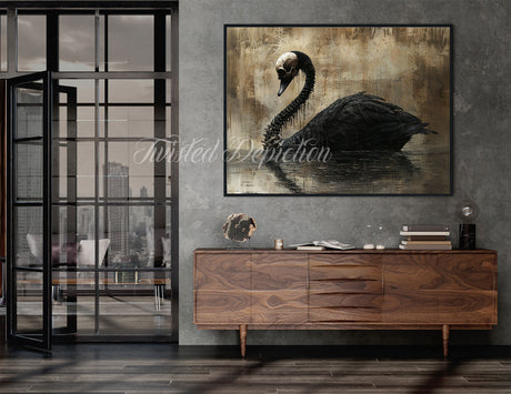 gothic skull black swan art