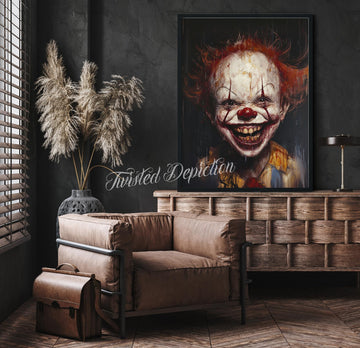 creepy clown child art