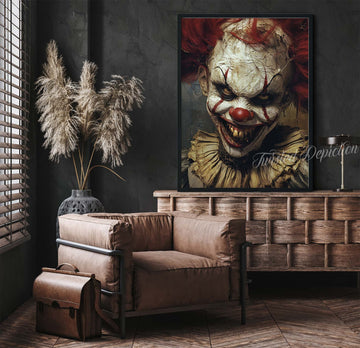 creepy clown wall art canada