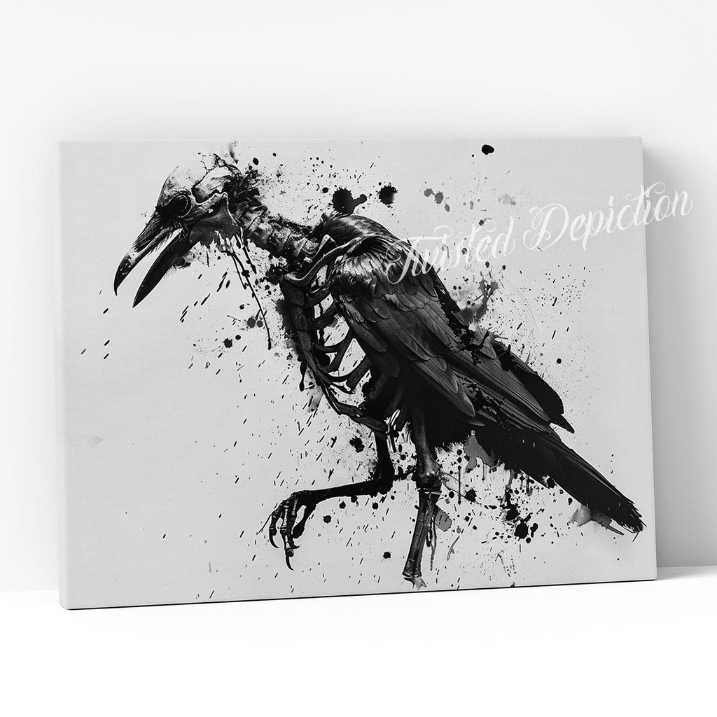 corpse crow gothic canvas art