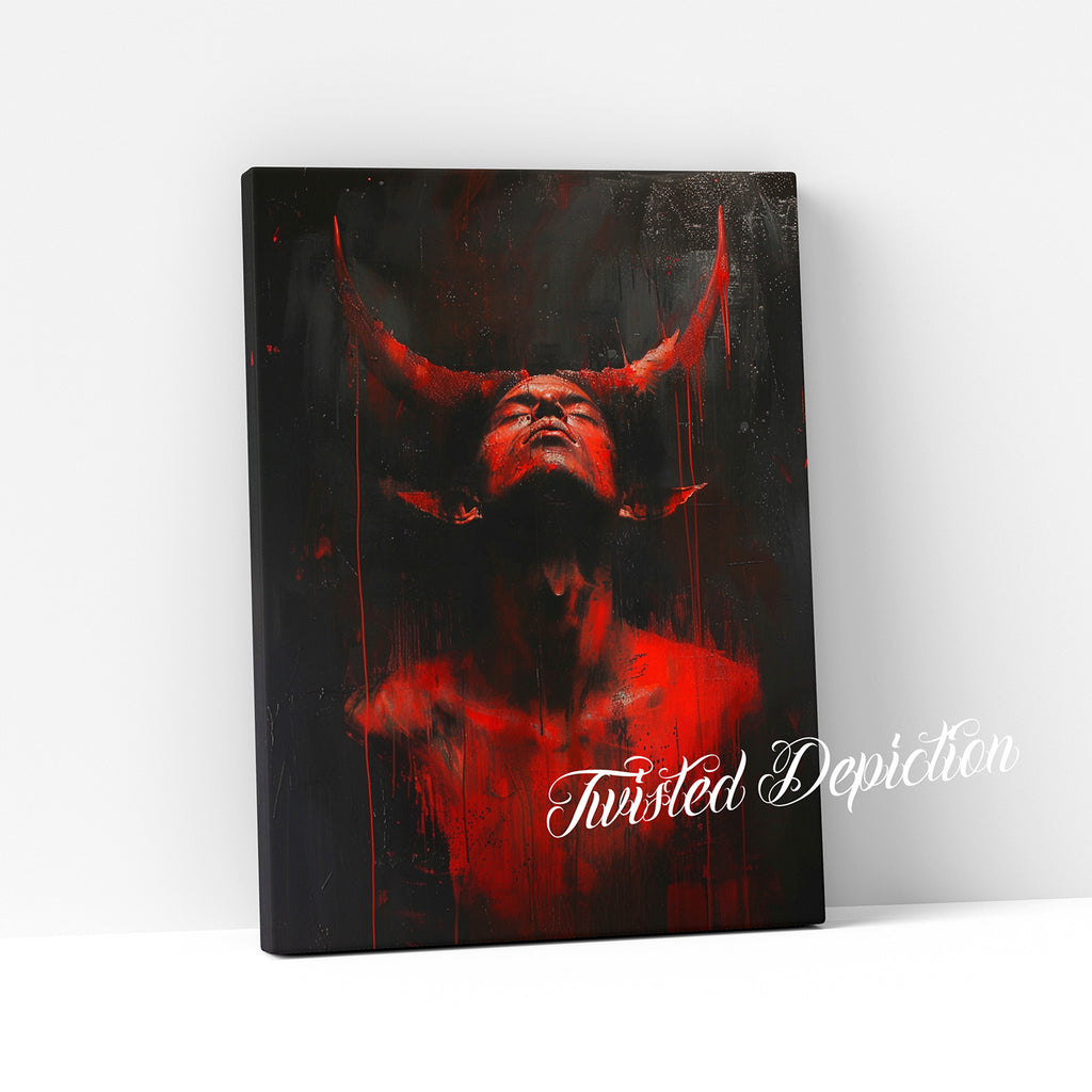 lucifer red devil wall art painting