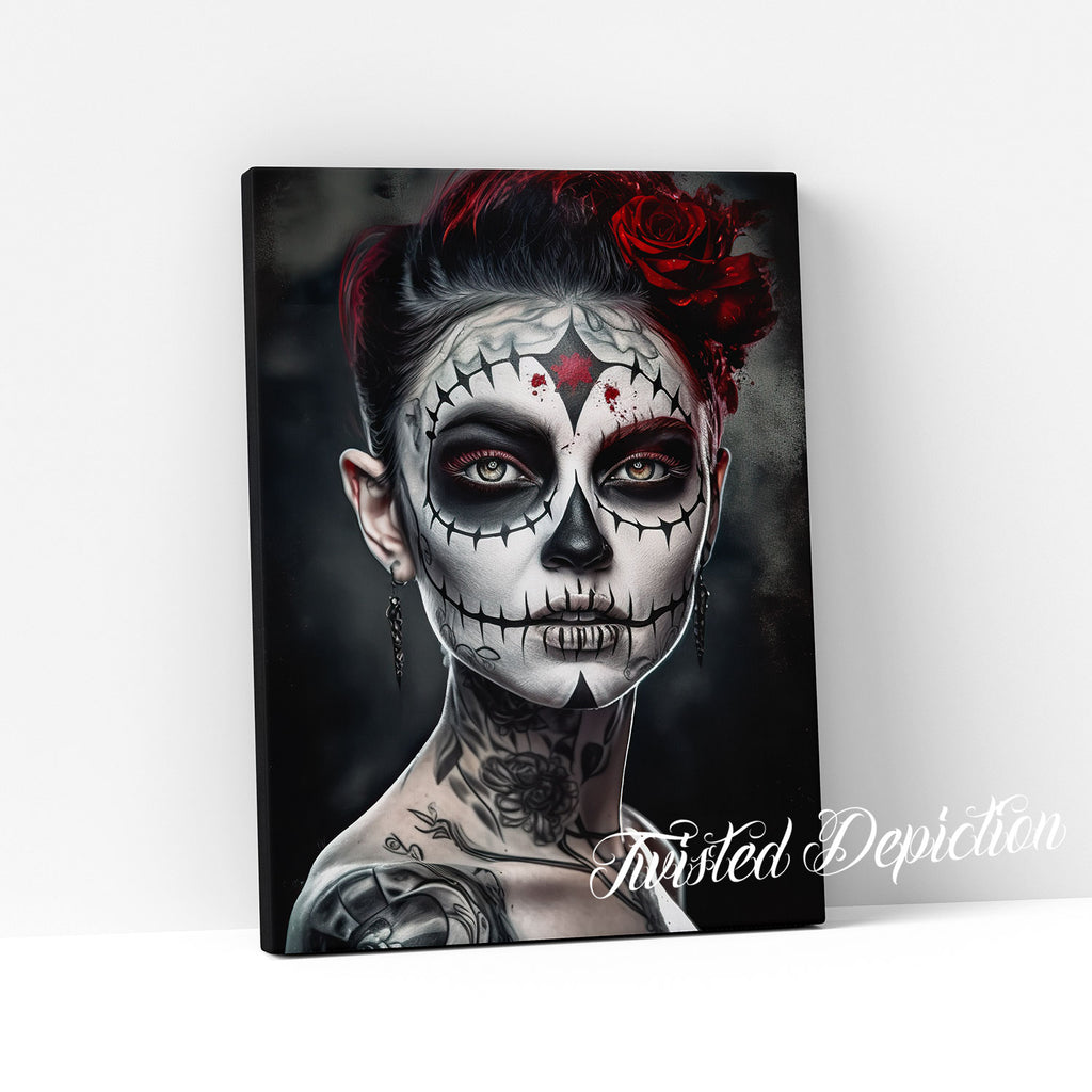canvas day of the dead girl art