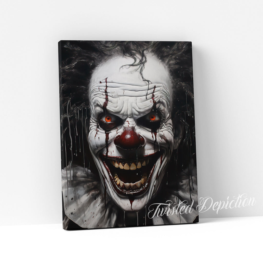 creepy clown painting canvas