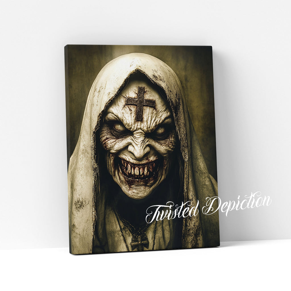 evil nun painting on canvas