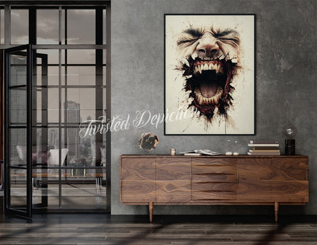 cracked flesh wall art face