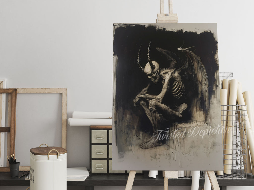 fallen dark angel, satanic wall art canada