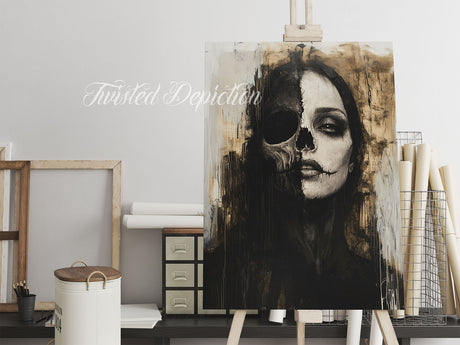 skull woman one off art piece