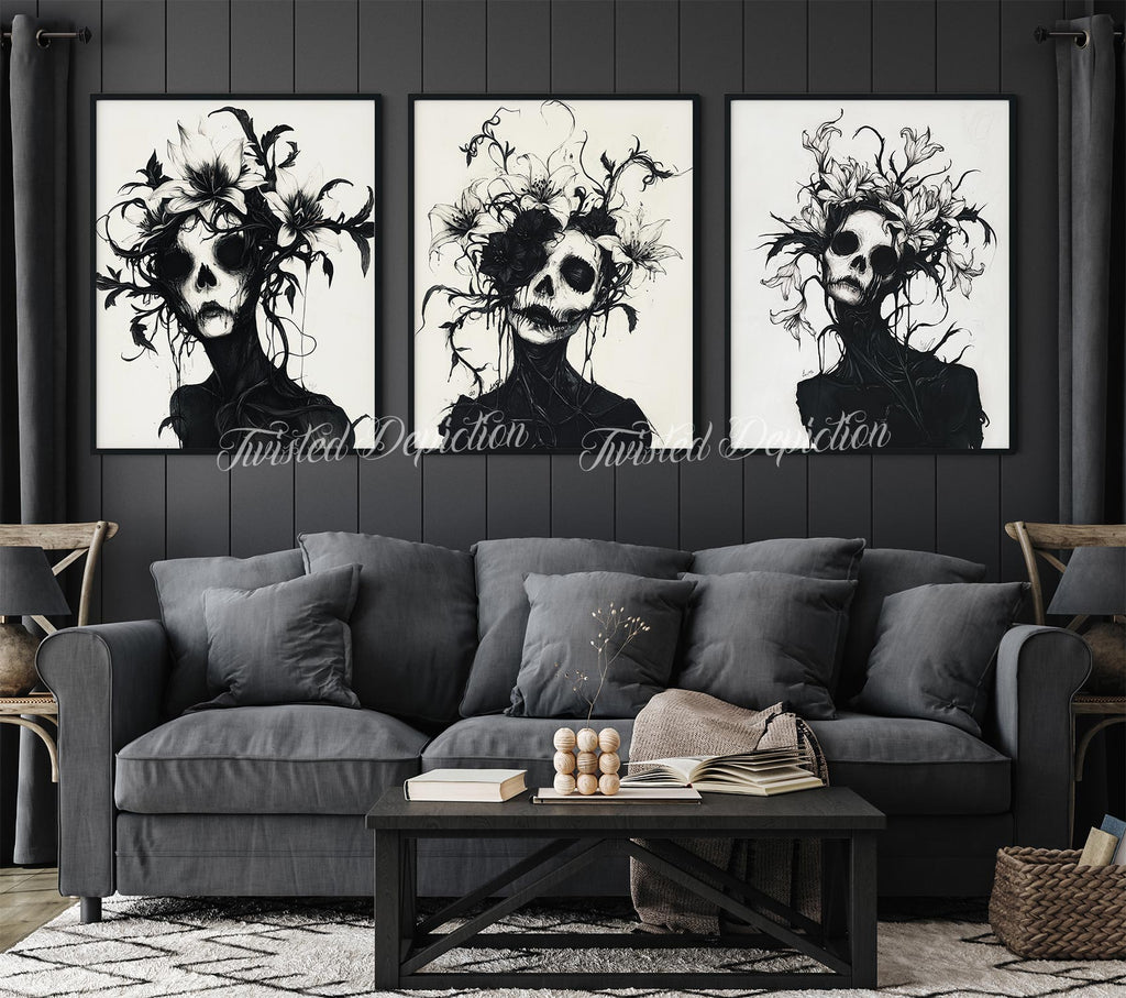creepy forest people art prints