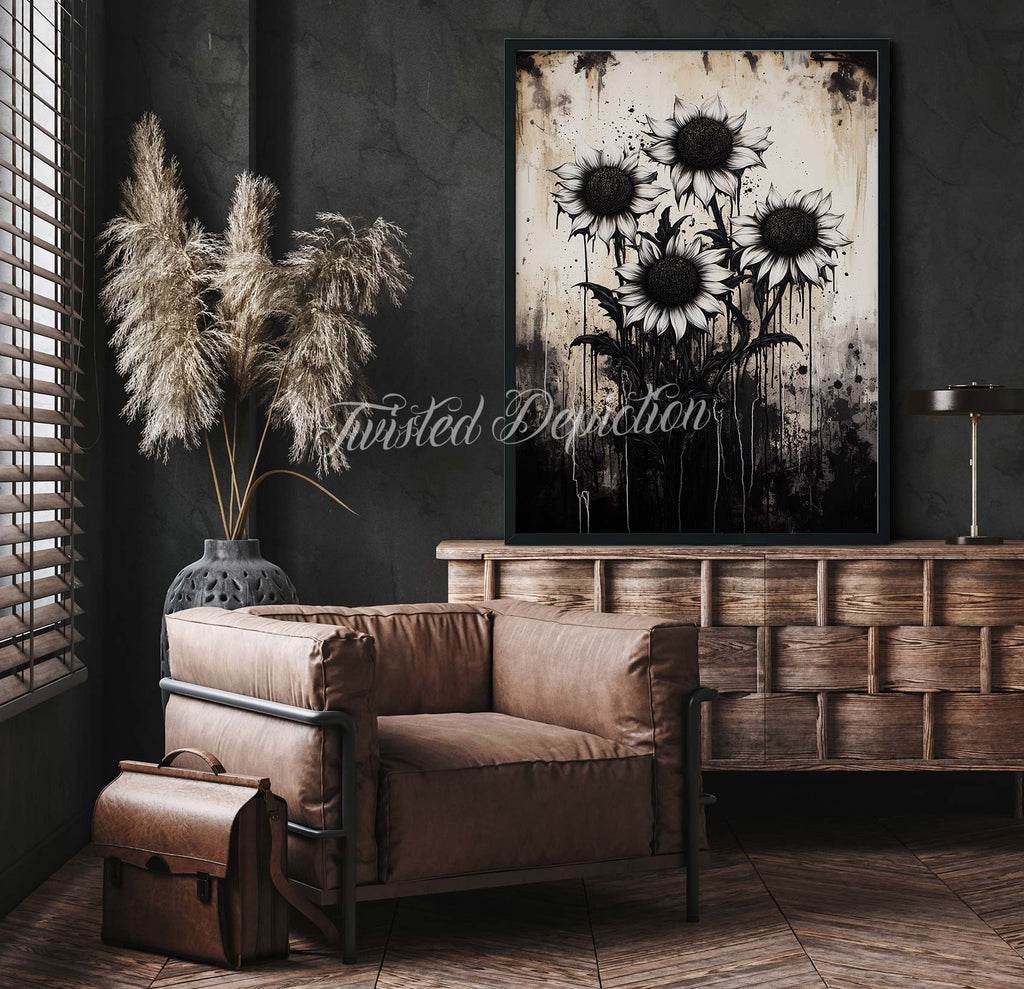 gothic flowers digital art download et