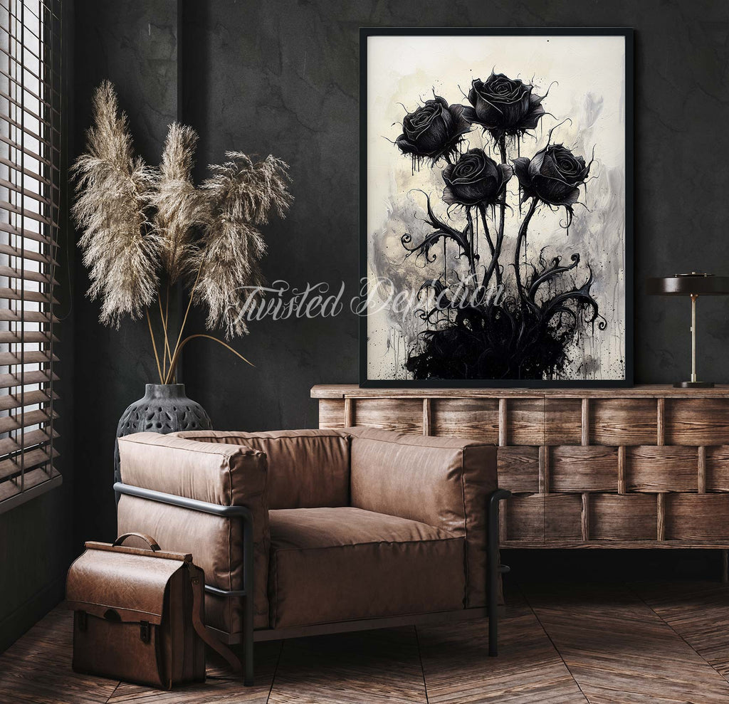 gothic flowers digital art download et