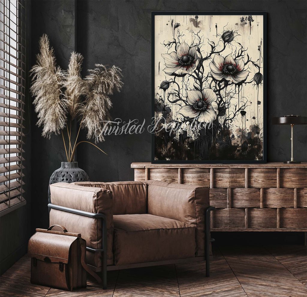 gothic flowers digital art download et
