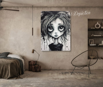 gothic girl big eyes wall art