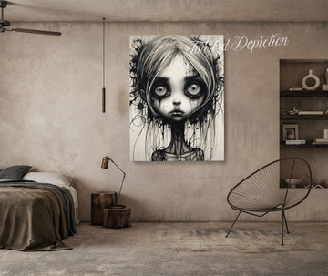 big goth eyes girls wall art