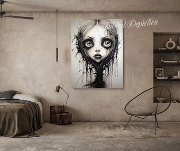 gothic large eyes girls wall art