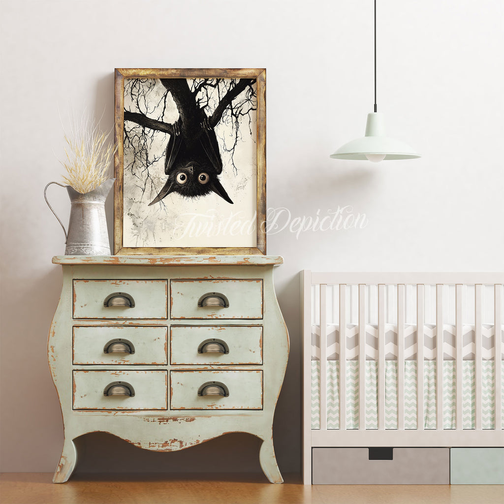 gothic nursery bat art