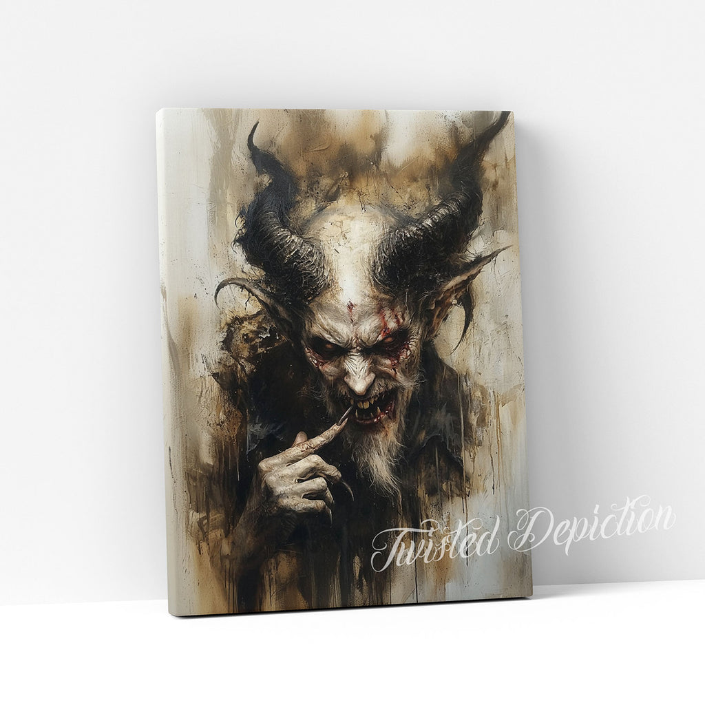 satani demon canvas art