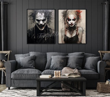 joker and harley art painting set