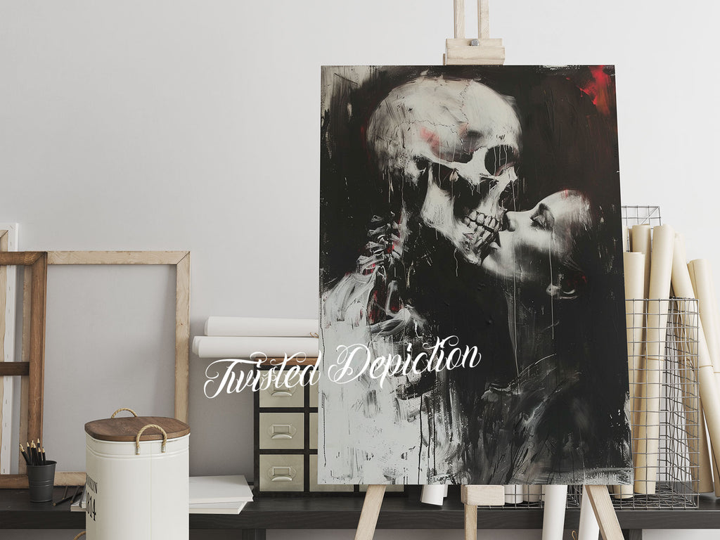 KISS OF DEATH SKULL WALL ART