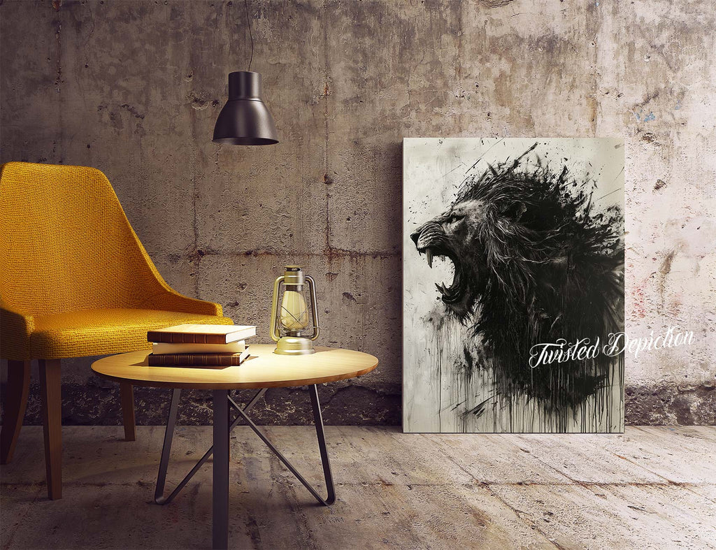 lion canvas art piece