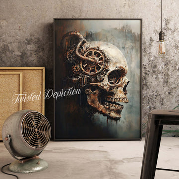 steampunk skull art
