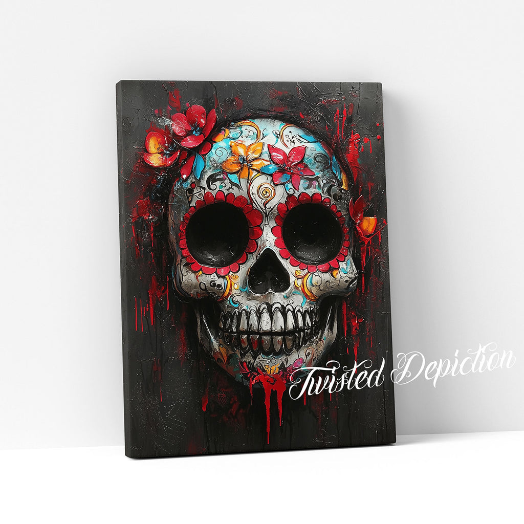 sugar skull canvas art