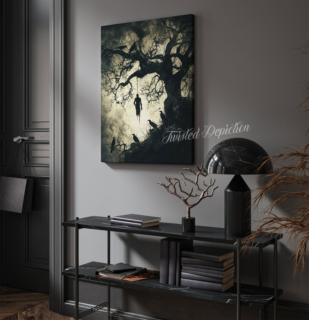 gothic tree and crows art