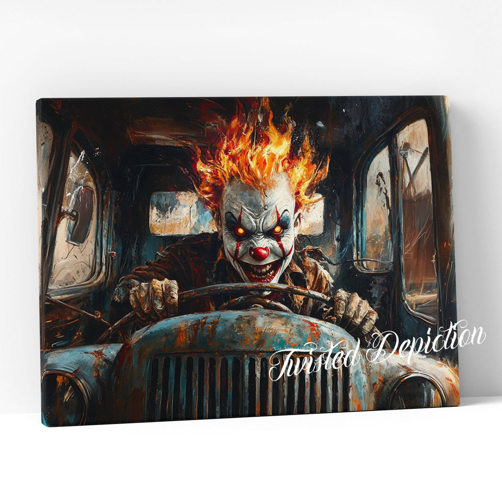 clown car creepy art