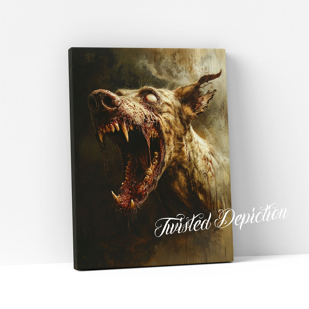 zombie dog canvas painting