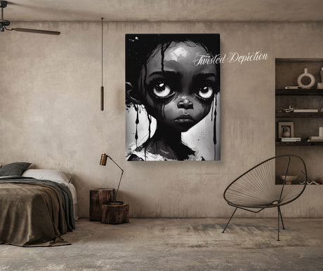large eyes girl painting
