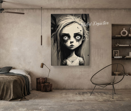 little girl big eyes art