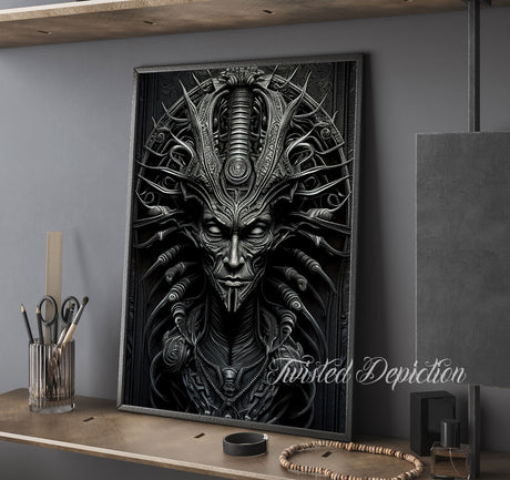 hr giger style alien art