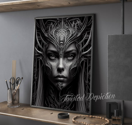 biomechanical beautiful woman art