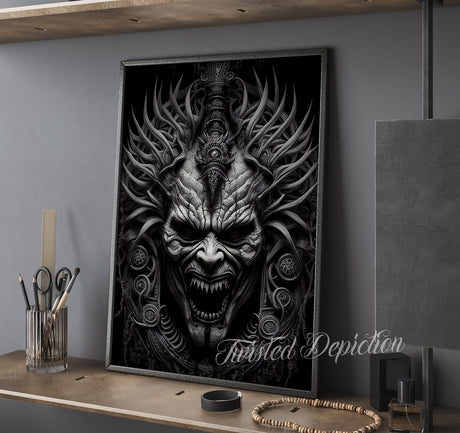 Biomechanical Dark Guardian wall art