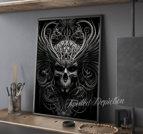 Biomechanical Skull King wall art