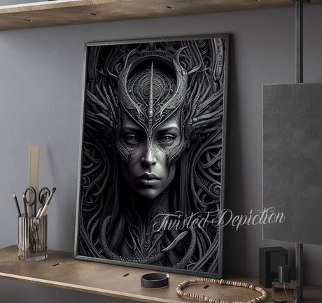 Biomechanical Warrior Woman art