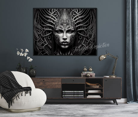 Biomechanical Goddess wall art