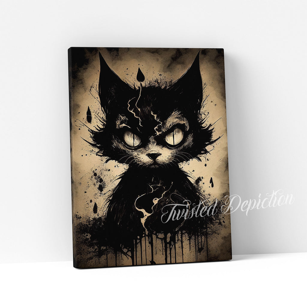 dark gothic kitty painting