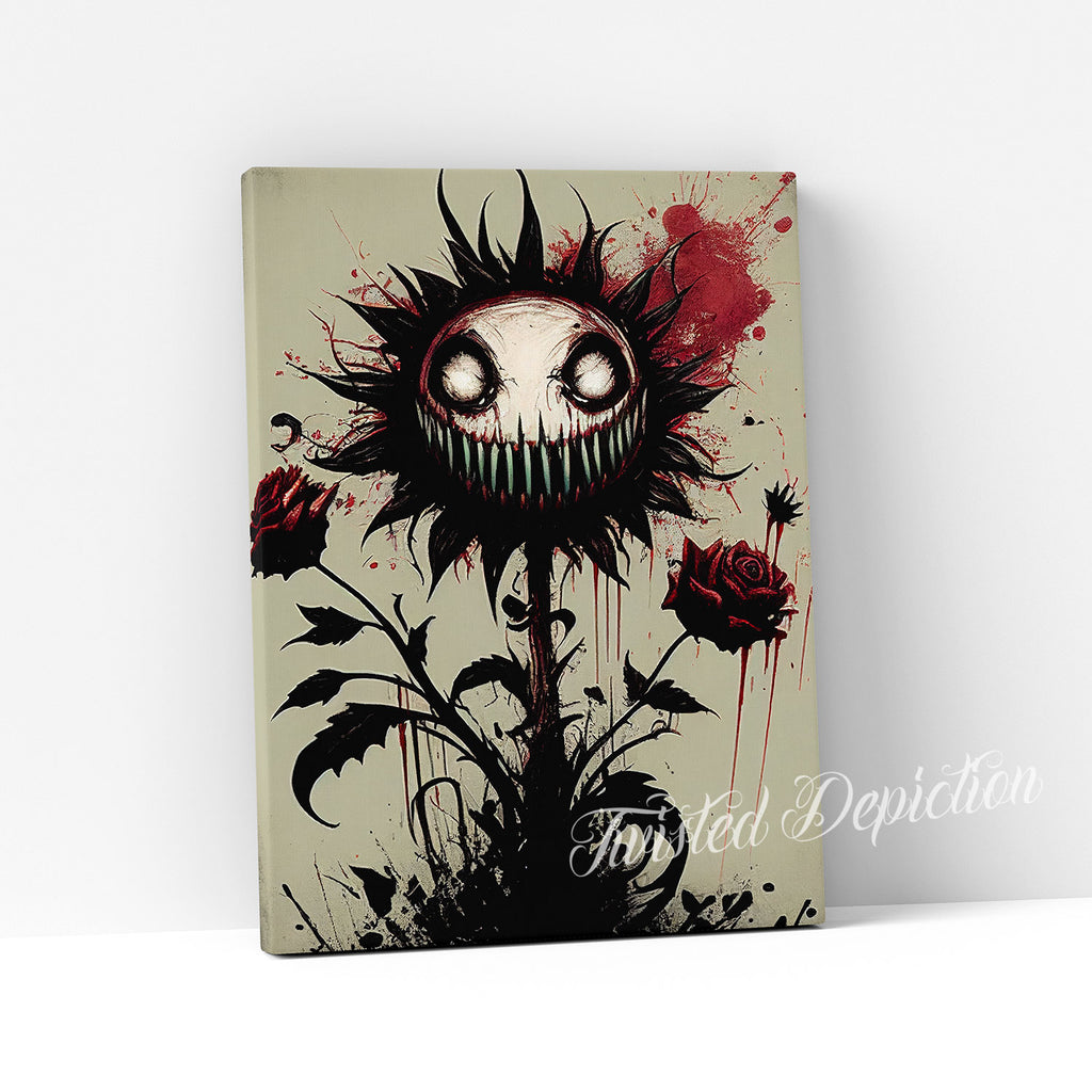 deadly rose floral wall art