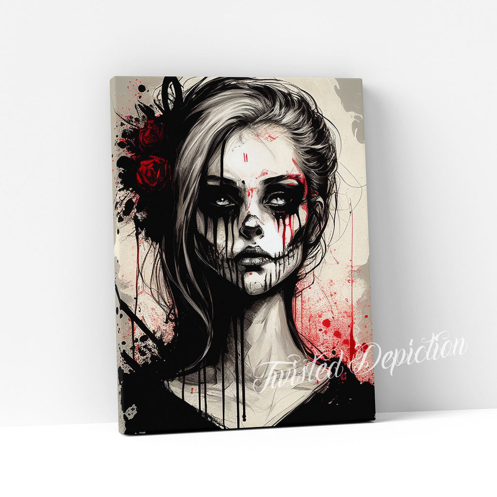 day of dead grunge wall art painting