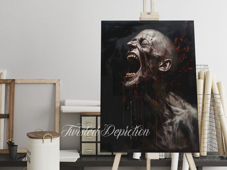 MAN SCREAMING IN AGONY, ORIGINAL PAINTING CANADA