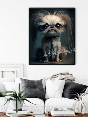 funny shih tzu wall art