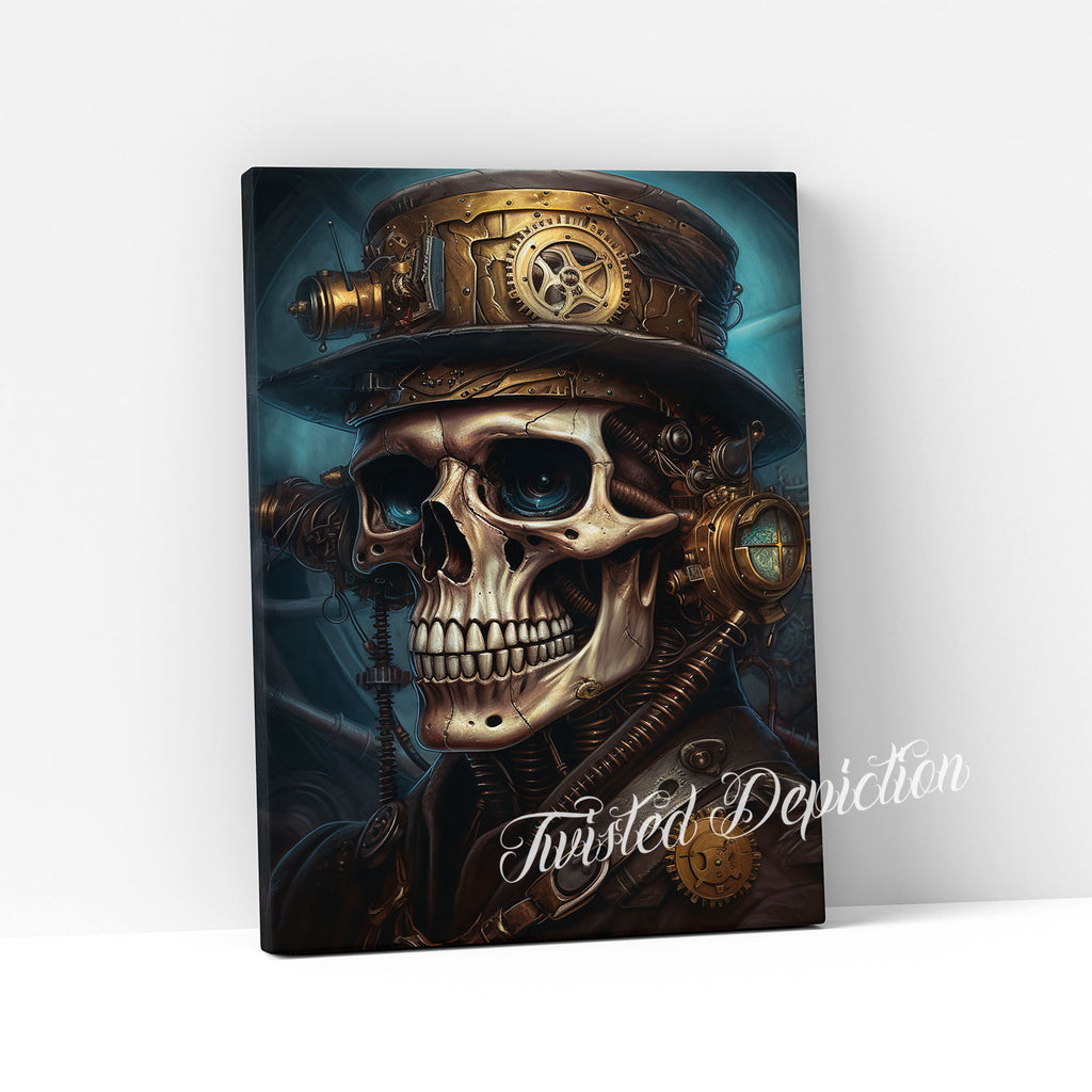 beautiful steampunk skull art painting for sale