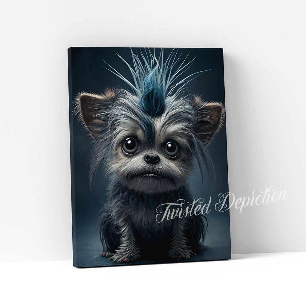 yorkie funny wall canvas art